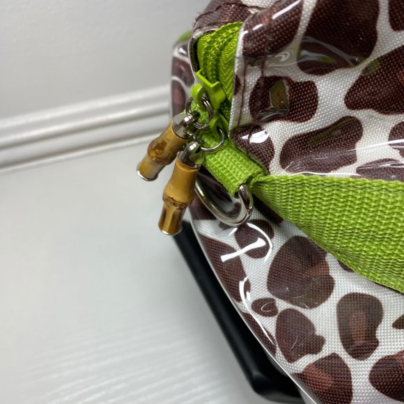 Toss Design Rolling Weekender bag | Wipeable Leopard print with pop of g… - Picture 5 of 9